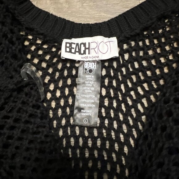 NEW Beach Riot Holly Dress Swim Cover-up Black Size Large Crochet NWT - Picture 7 of 7